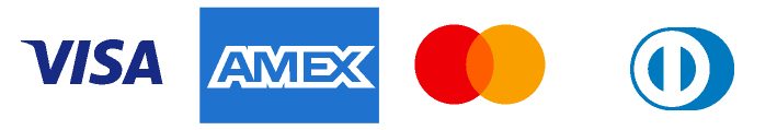 We accept Visa, Mastercard, American Express, Diners Club